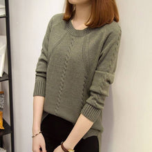 Load image into Gallery viewer, VANGULL Pullover women's sweaters autumn winter O-neck long-sleeved short paragraph bottoming shirt women's version of the loose