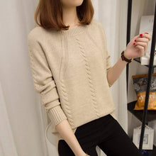 Load image into Gallery viewer, VANGULL Pullover women's sweaters autumn winter O-neck long-sleeved short paragraph bottoming shirt women's version of the loose