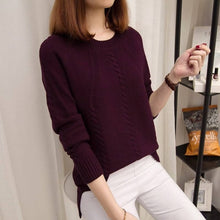 Load image into Gallery viewer, VANGULL Pullover women's sweaters autumn winter O-neck long-sleeved short paragraph bottoming shirt women's version of the loose