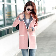 Load image into Gallery viewer, Spring Autumn Women's Korean Slim Sweater Jacket Fashion Joker Medium length Female Long Sleeve Cardigan Large Size Sweater y24