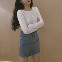 Load image into Gallery viewer, Fall 2019 Knitted Cardigan Button Up Korean Cute Sweaters Cropped Cardigan Women Kawaii Crop Sweater Knitting Top Streetwear