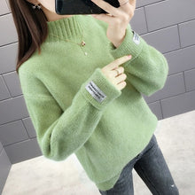 Load image into Gallery viewer, Surmiitro Mink Cashmere Knitted Sweater Women Turtleneck For Autumn Winter 2019 Long Sleeve Jumper Korean Ladies Pullover Female