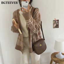Load image into Gallery viewer, BGTEEVER Vintage Knitted Outwear Women Cardigans Autumn Winter Open Stitch Sweater Female 2019 Elegant Button Up Knitted Coat