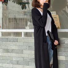 Load image into Gallery viewer, Manoswe Spring and Autumn 2019 Hot Sale Women Casual Knitted Long Cardigan Open Stitch Loose Knit Sweater Pocket Knitted Jumper