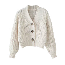 Load image into Gallery viewer, Autumn and Winter Women&#39;s Knit Cardigan Short Cardigan Tops Chic Students Loose Solid Color Single-breasted Sweater GD149