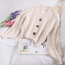 Load image into Gallery viewer, Autumn and Winter Women&#39;s Knit Cardigan Short Cardigan Tops Chic Students Loose Solid Color Single-breasted Sweater GD149