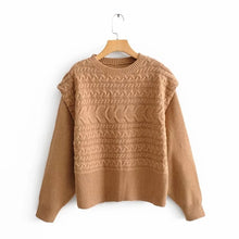 Load image into Gallery viewer, ZA style autumn winter women's Warm tops knitted wide shoulder sweater women pullover casual lady pull woman jumper