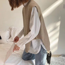 Load image into Gallery viewer, Loose lazy knitted cashmere wool vest vest female round neck sleeveless sweater solid color comfortable soft new product hot
