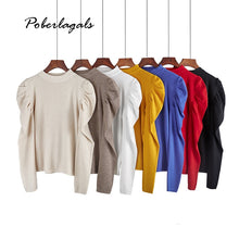 Load image into Gallery viewer, Fashion jumper Autumn winter Knitted Sweater Women 2019 korean oversized sweaters female Puff sleeve wild knit sweater pullover