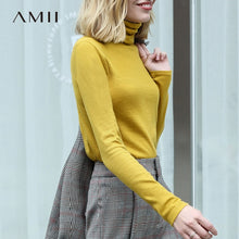 Load image into Gallery viewer, [winter sale for festival]Amii Women's turtleneck autumn/winter full sleeve wool sweater women's large sweater