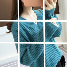 Load image into Gallery viewer, Elegant 2019 Knitted Women Sweater Long Sleeve Women Clothing New Fashion V-neck Casual Soft Women Blouse Women Tops 5458 50