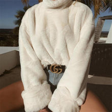 Load image into Gallery viewer, 2019 Fashion Women Turtleneck Sweaters Long Sleeve Soft Plush Autumn Winter Casual Sweater Thick Warm Faux Fur Pullover Tops