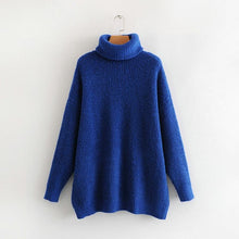 Load image into Gallery viewer, Tangada women jumpers turtleneck sweaters oversize winter fashion 2019 long sweater coat batwing sleeve christmas sweate HY135