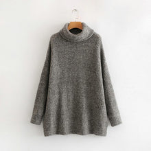 Load image into Gallery viewer, Tangada women jumpers turtleneck sweaters oversize winter fashion 2019 long sweater coat batwing sleeve christmas sweate HY135