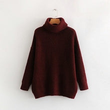 Load image into Gallery viewer, Tangada women jumpers turtleneck sweaters oversize winter fashion 2019 long sweater coat batwing sleeve christmas sweate HY135