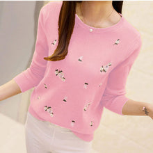 Load image into Gallery viewer, OHCLOTHING 2019 Autumn Sweater Women Embroidery Knitted Winter Women Sweater And Pullover Female Tricot Jersey Jumper Pull Femme