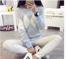 Load image into Gallery viewer, 2019 Female Pullovers Winter Sweater Fashion Women Spring Autumn Pullover Long Sleeve Plaid Casual Ladies Sweaters