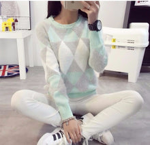 Load image into Gallery viewer, 2019 Female Pullovers Winter Sweater Fashion Women Spring Autumn Pullover Long Sleeve Plaid Casual Ladies Sweaters