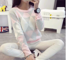 Load image into Gallery viewer, 2019 Female Pullovers Winter Sweater Fashion Women Spring Autumn Pullover Long Sleeve Plaid Casual Ladies Sweaters